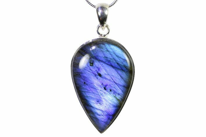 Brilliant Blue Labradorite Pendant with Chain #267076